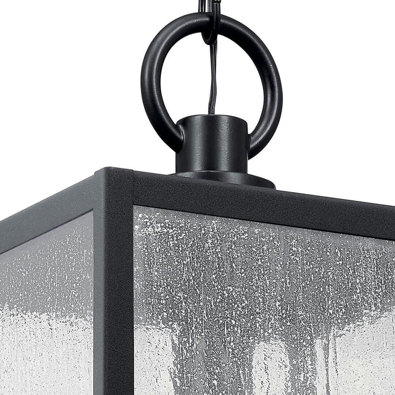 Lahden Outdoor Hanging Light Black Textured By Kichler Detailed View