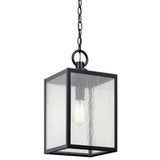 Lahden Outdoor Hanging Light Black Textured By Kichler Front View