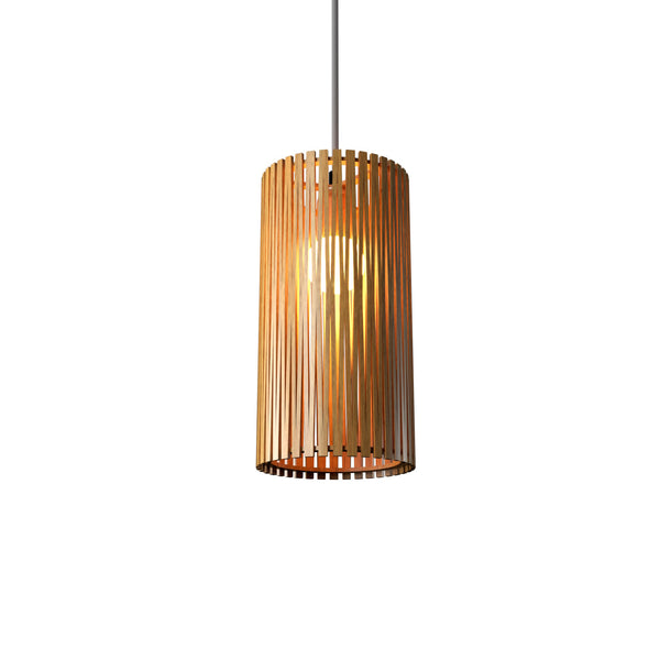 Living Hinges Narrow Drum Pendant By Accord, Color: Louro Freijo, Size: Small, Medium, ,| Casa Di Luce Lighting