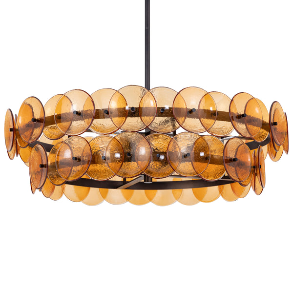 Loren Chandelier Small Gunmetal Amber By Maxim Lighting Side View