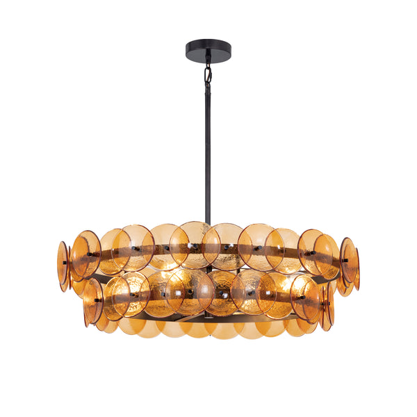 Loren Chandelier Small Gunmetal Amber By Maxim Lighting