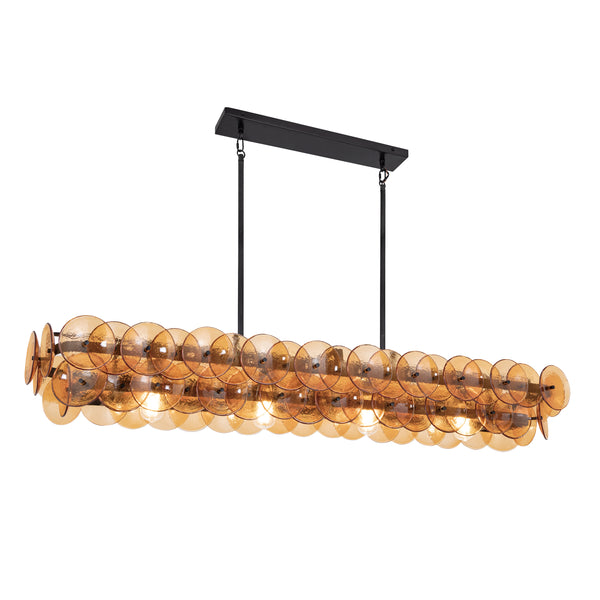 Loren Linear Chandelier Gunmetal Amber By Maxim Lighting