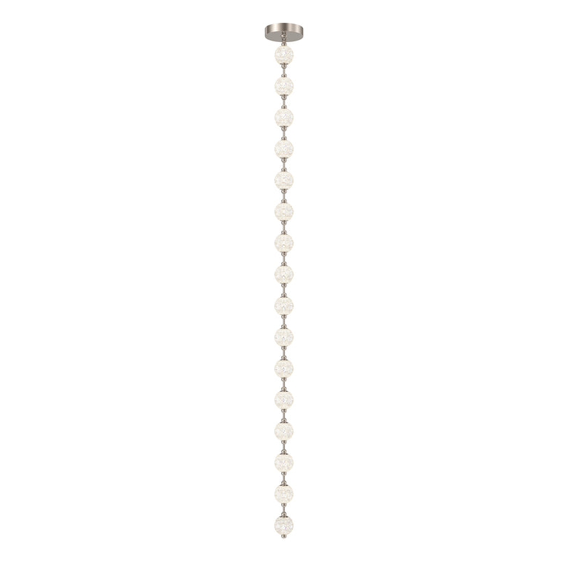 Marni Beaded Chandelier Polished Nickel Large DC By Alora Marini  Vertical View