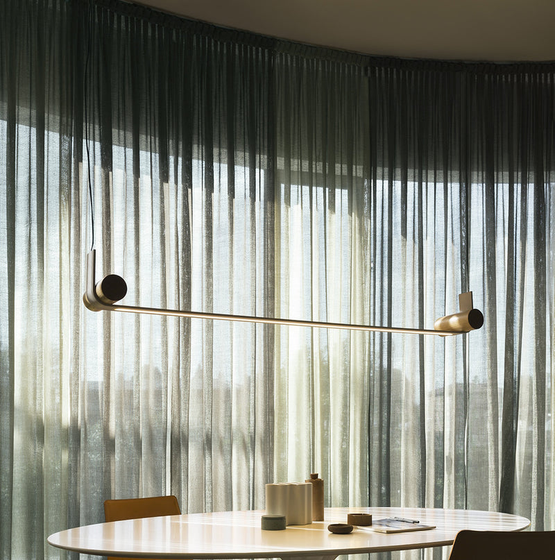 Nastro Linear Pendant By Tooy, Size: Large, Finish: Eggshell, Color: Ash