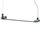 Nastro Linear Pendant By Tooy, Size: Large, Finish: Sand Black, Color: Greenish Grey