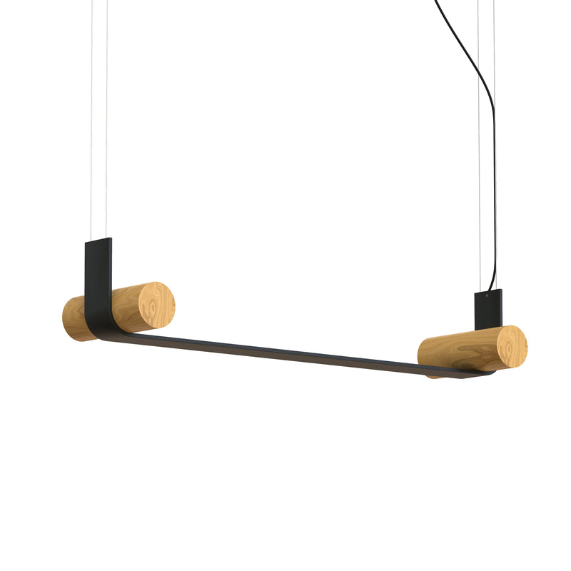Nastro Linear Pendant By Tooy, Size: Medium, Finish: Sand Black, Color: Ash