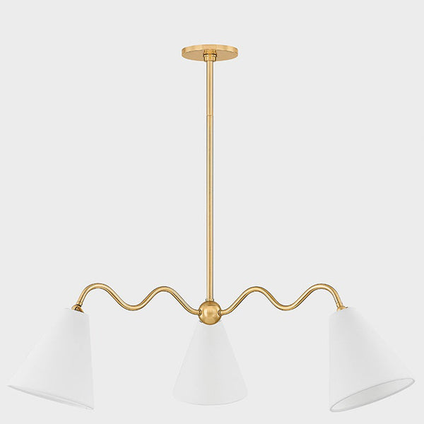 Onda Chandelier Aged Brass Small By Mitzi Front View