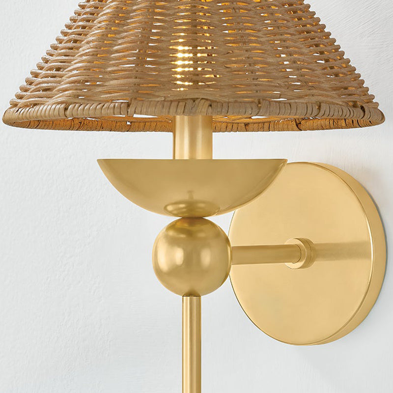 Perilla Wall Sconce Aged Brass By Mitzi - Side View