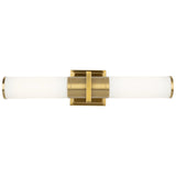 Positano Vanity Light Small Brushed Brass & White Glass By Artcraft