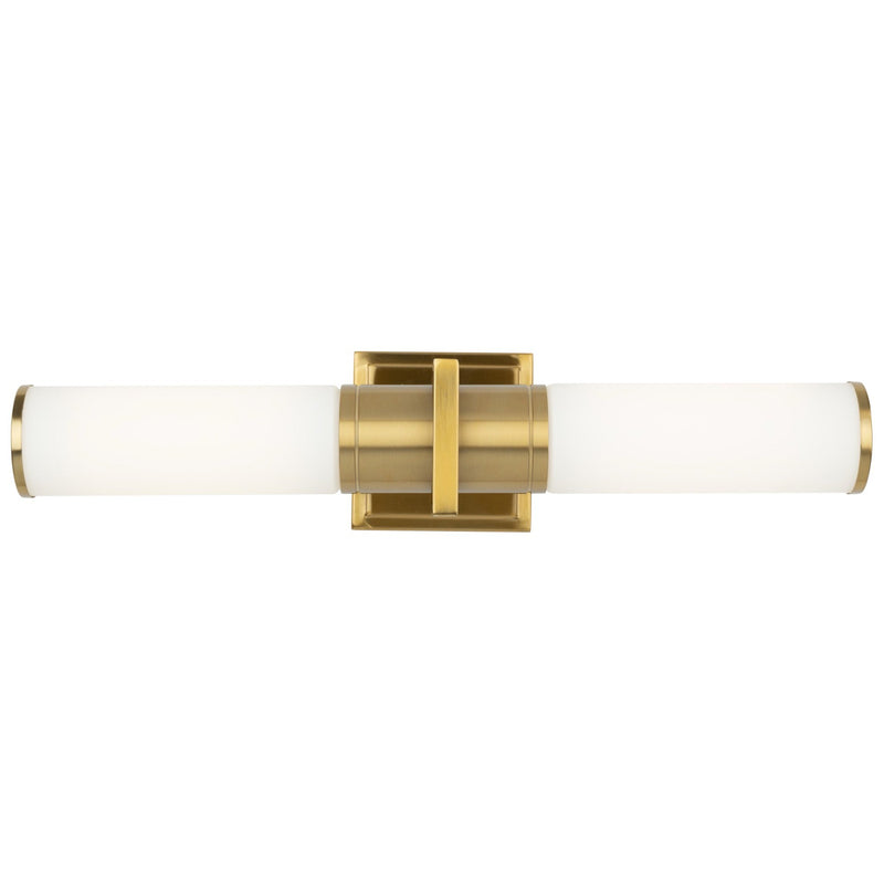 Positano Vanity Light Small Brushed Brass & White Glass By Artcraft