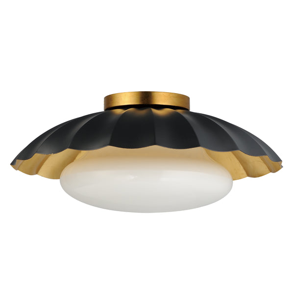 Primrose Flush Mount Black Gold Leaf By Maxim Lighting