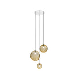 Puppet Round Multilight Suspension By Vistosi, Finis: Chrome, Color: Amber,  , | Casa Di Luce Lighting