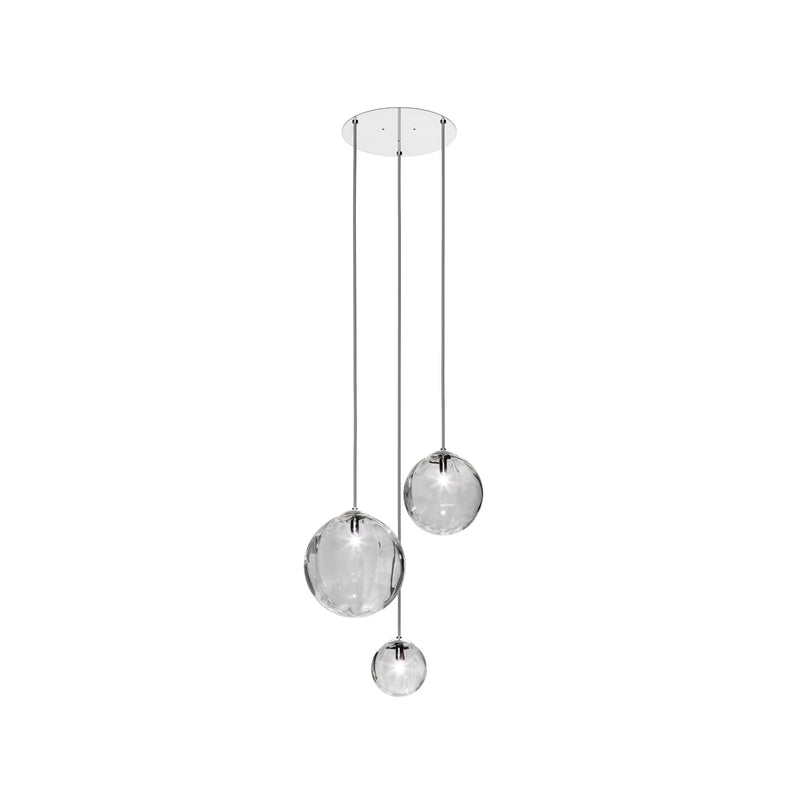 Puppet Round Multilight Suspension By Vistosi, Finis: Chrome, Color: Crystal,  , | Casa Di Luce Lighting