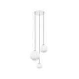 Puppet Round Multilight Suspension By Vistosi, Finis: Chrome, Color: White,  , | Casa Di Luce Lighting