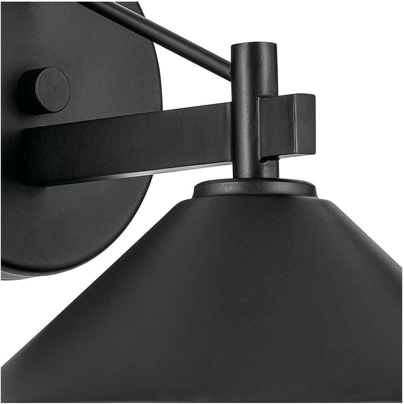 Ripley Outdoor Wall Light Small Black By Kichler Detailed View