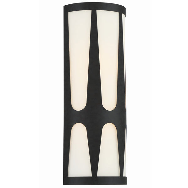 Royston Wall Sconce Black By Crystorama Side View