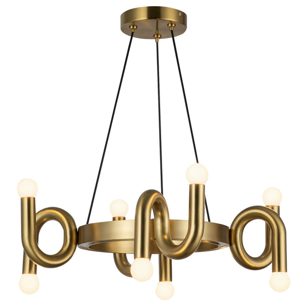 Sadie Chandelier Brushed Gold By Alora Front View