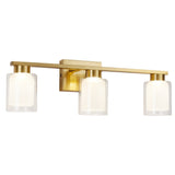 Saville LED Vanity Light Small Brass By Artcraft