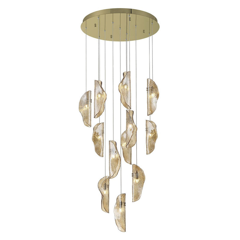 SORRENTO 12 LIGHT CHANDELIER BY LIB&CO, COLOR: AMBER, FINISH: AGED GOLD, , | CASA DI LUCE LIGHTING