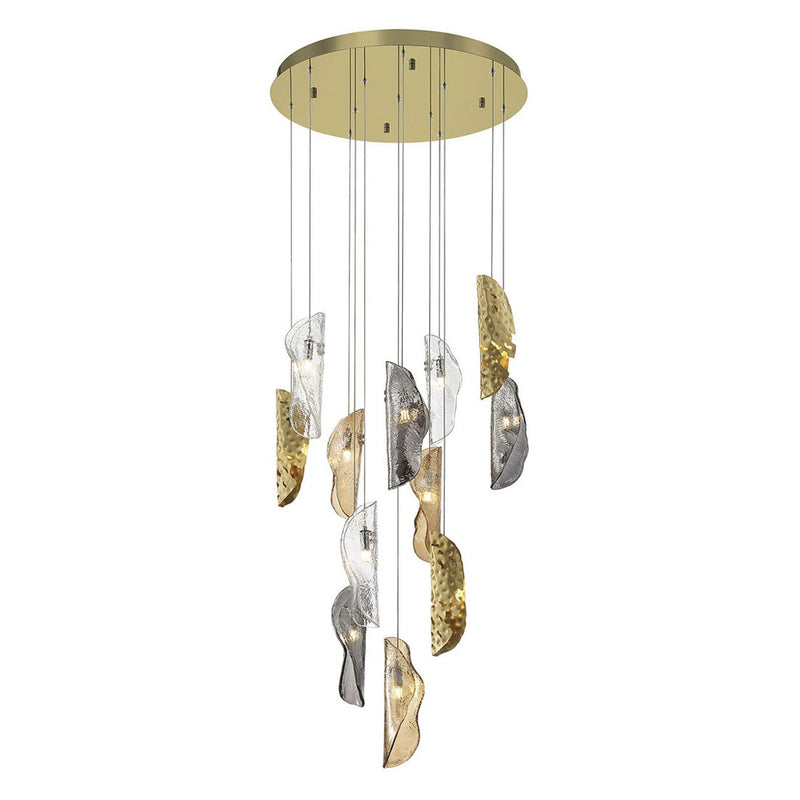 SORRENTO 12 LIGHT CHANDELIER BY LIB&CO, COLOR: MIXED WITH COPPER LEAF, FINISH: AGED GOLD, , | CASA DI LUCE LIGHTING