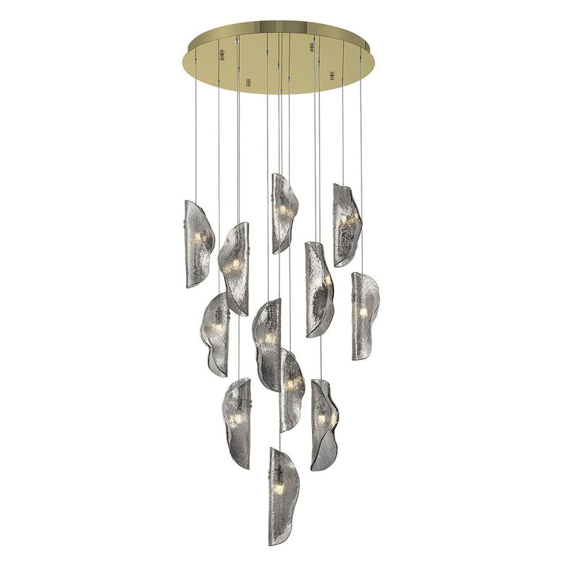 SORRENTO 12 LIGHT CHANDELIER BY LIB&CO, COLOR: SMOKE, FINISH: AGED GOLD, , | CASA DI LUCE LIGHTING