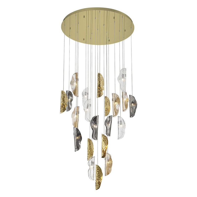 SORRENTO 21 LIGHT CHANDELIER BY LIB&CO, COLOR: MIXED WITH COPPER LEAF, FINISH: AGED GOLD, , | CASA DI LUCE LIGHTING