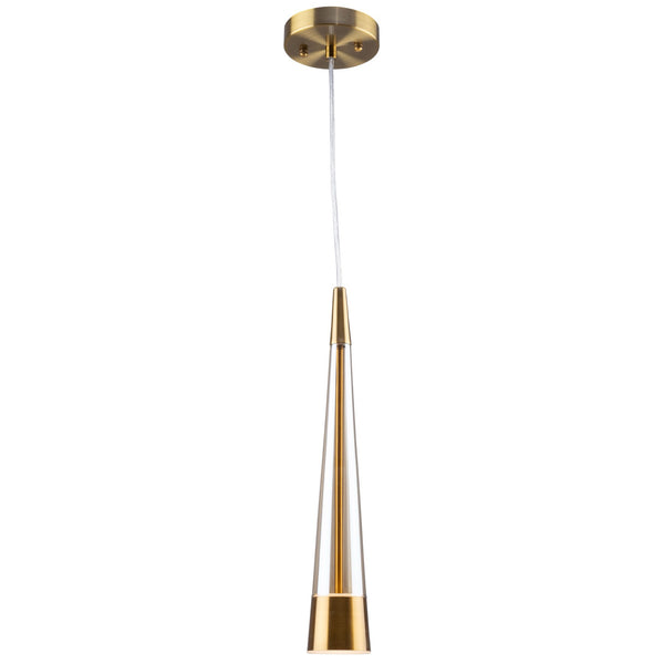 Sunnyvale LED Pendant Brushed Brass By Artcraft Side View