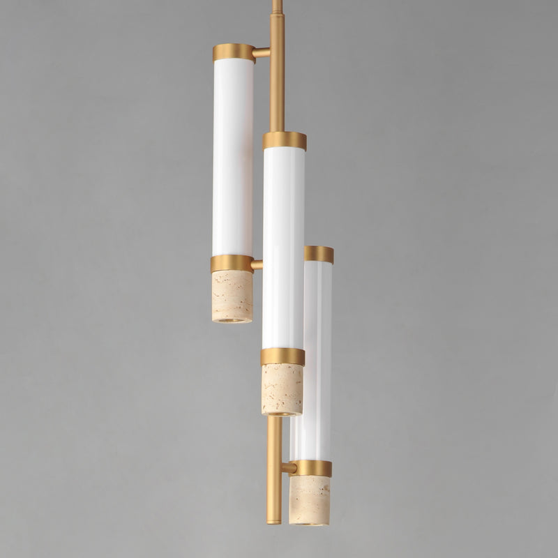 Travertine 3 Light Pendant Travertine Gold By ET2 