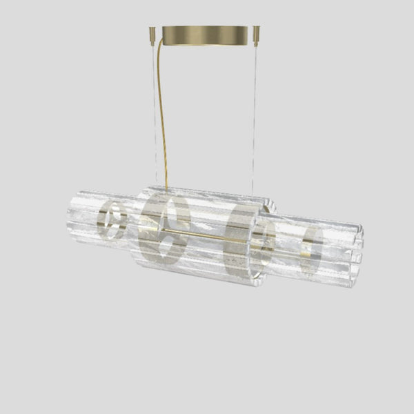 Vegas Linear Suspension By Masiero, Size: Small, Finish: Champagne Leaf,  , | Casa Di Luce Lighting