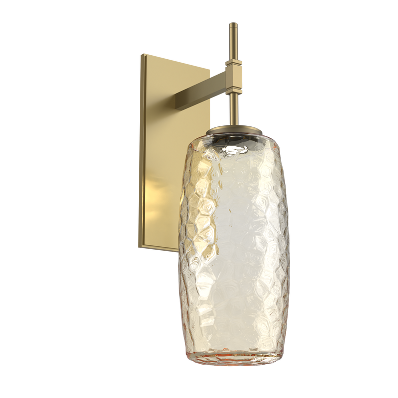 Vessel Tempo Sconce Gilded Brass Amber By Hammerton