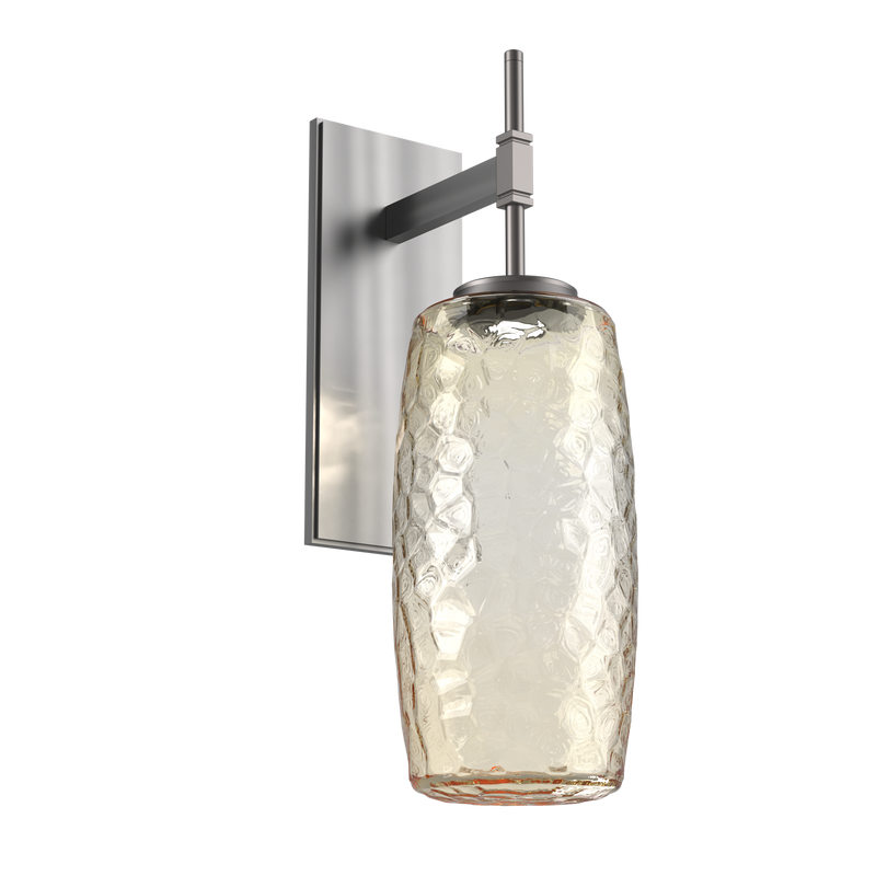 Vessel Tempo Sconce Satin Nickel Amber By Hammerton