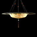 Salmon Plain Scudo Saraceno Silk Suspension with Metal Ring by Fortuny
