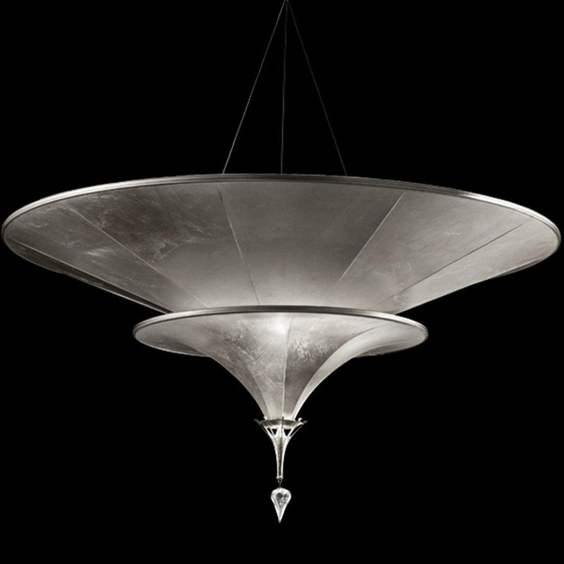 Icaro 2 Tier Suspension by Fortuny by Venetia Studium, Color: Ivory, Silver Leaf-IDL, Gold Leaf-IDL, Black Leaf-Fortuny, ,  | Casa Di Luce Lighting