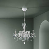 Dandolo 949 Chandelier by Sylcom, Color: Crystal with National Pendants - Sylcom, Crystal, Denim with Lead Pendants - Sylcom, Smoke - Vistosi, Grey, Ocean - Sylcom, Amethyst, Milk White Clear - Sylcom, Amber, Finish: Polish Chrome, Polish Gold, Size: Small, Large | Casa Di Luce Lighting