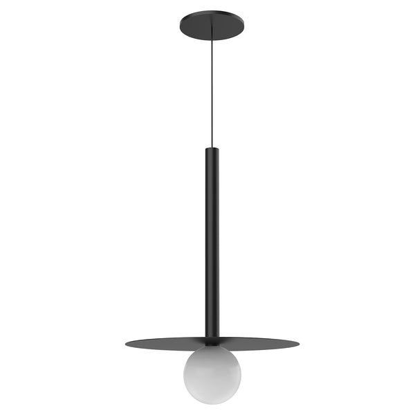 Elixir LED Globe Pendant By Kuzco, Decoration: Disc, Finish: Black