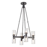 Lucian Double Chandelier By Alora, Finish: Urban Bronze, Shade Material: Clear Glass