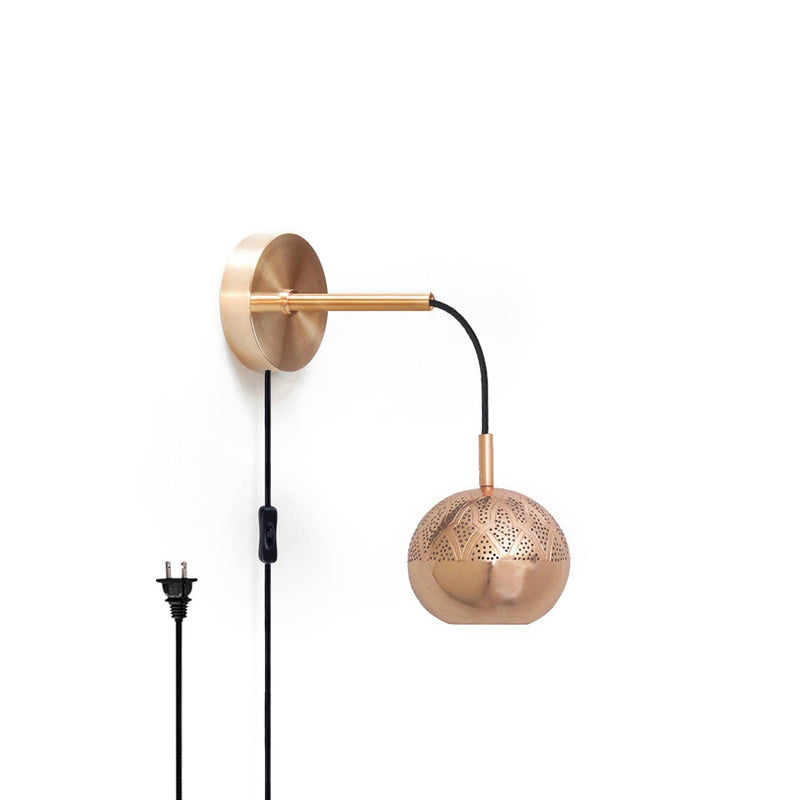 Copper Plug-in Nur Wall Sconce by Dounia Home
