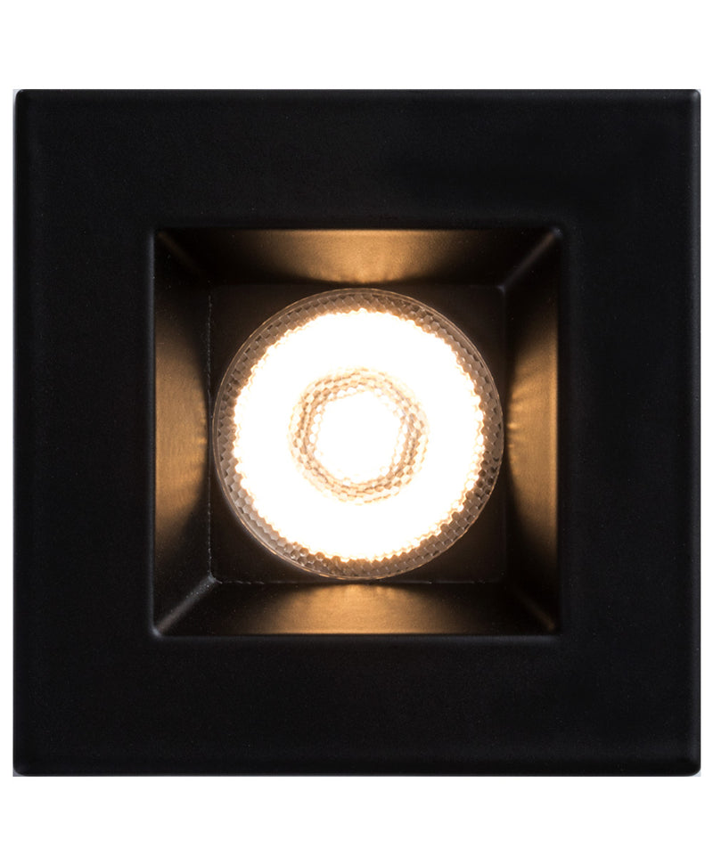Luna 2” LED Square Fixed Color Selectable Recessed Fixture - Black Top View