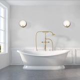 Aged Brass Ophelia Wall Sconce in Bathroom