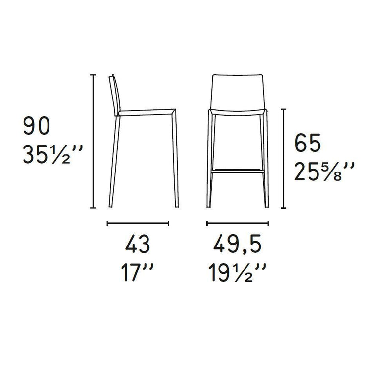 Boheme CB-1393 Bar Stool by Calligaris by CDL (Casa Di Luce Collection), Frame - Seat Colors: Matte Black  / Black, Matte Optic White  / Optic White, Matte Taupe / Taupe, ,  | Casa Di Luce Lighting